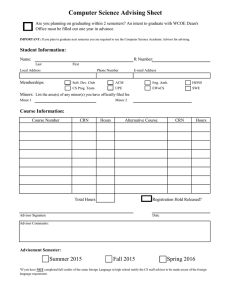 Computer Science Advising Sheet