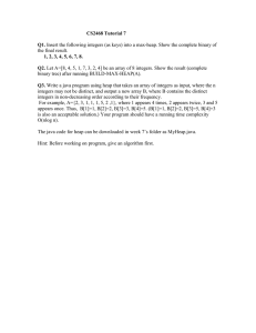 CS2468 Tutorial 7 the final result. binary tree) after running BUILD-MAX-HEAP(A).