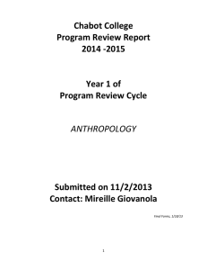 Chabot College  Program Review Report  2014 ‐2015   