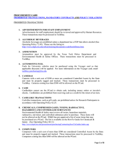 PROHIBITED TRANSACTIONS  PROCUREMENT CARD