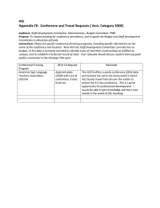 ASL Appendix F6:  Conference and Travel Requests [ Acct. Category...