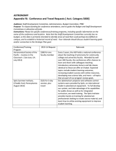 ASTRONOMY Appendix F6:  Conference and Travel Requests [ Acct. Category...