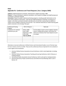 POSC Appendix F6:  Conference and Travel Requests [ Acct. Category...