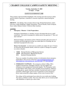 CHABOT COLLEGE CAMPUS SAFETY MEETING