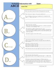 ABCD Evaluating Information with        ...
