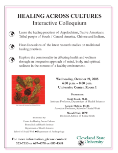 HEALING ACROSS CULTURES Interactive Colloquium 