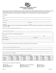 National Ranching Heritage Center Volunteer Application