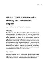 Mission Critical: A New Frame for Diversity and Environmental Progress summary