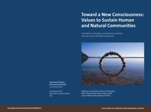 Toward a New Consciousness: Values to Sustain Human and Natural Communities