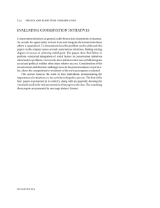 EVALUATING CONSERVATION INITIATIVES     