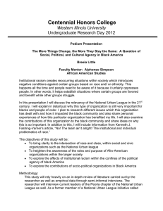 Centennial Honors College Western Illinois University Undergraduate Research Day 2012