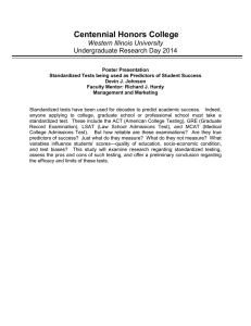 Centennial Honors College Western Illinois University Undergraduate Research Day 2014