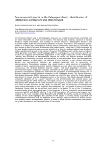 Environmental impacts on the Galapagos Islands: identification of