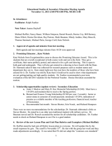 Educational Studies &amp; Secondary Education Meeting Agenda