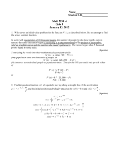 Name________________________ Student I.D.___________________ Math 2250−4 Quiz 1
