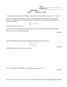 Name________________________ Student I.D.___________________ Math 2250−4