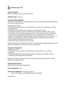 Senior Chemist Position Type: Position Responsibilities: