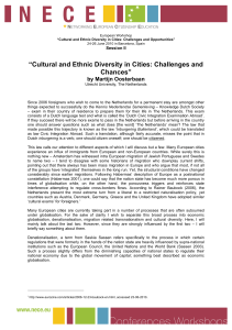 “Cultural and Ethnic Diversity in Cities: Challenges and Chances” by Martijn Oosterbaan