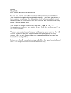 English Cindy Hicks Final:  Library Assignment and Presentation