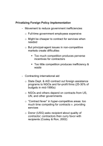 Implementation -  Movement to reduce government inefficiencies Full-time government employees expensive