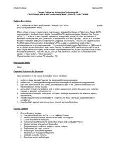 Chabot College Spring 2009  Course Outline for Automotive Technology 68