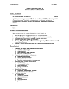 Chabot College  Fall, 2002 Course Outline for Business 26