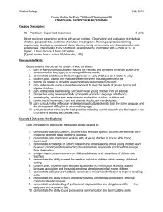 Chabot College Fall, 2010  Course Outline for Early Childhood Development 90