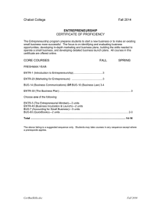Chabot College Fall 2014 CERTIFICATE OF PROFICIENCY