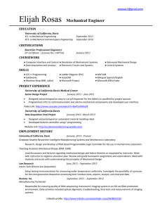 Elijah Rosas Mechanical Engineer EDUCATION