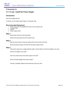 Install Power Supply Lab - IT Essentials 5.0