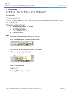 6.8.3.16 Lab - Test the Wireless NIC in Windows XP Introduction