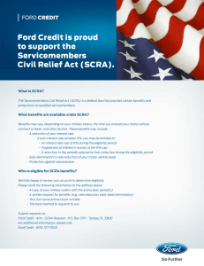 Ford Credit SCRA Benefits: Servicemember Relief Act Information