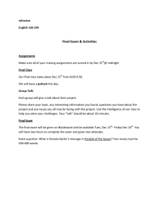 Final Exam &amp; Activities