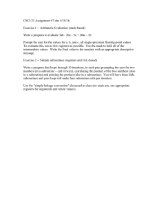 CSCI-21 Assignment #7 due 4/18/16  Exercise 1 -- Arithmetic Evaluation (stack-based)