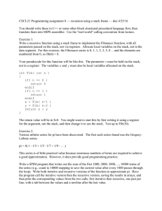 CSCI-21 Programming assignment 8 — recursion using a stack frame —...  You should write these in C++ or some other block...