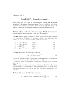 Math 267 Practice Exam: Differential Equations