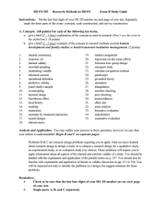 HD FS 503 Research Methods Exam II Study Guide