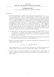 Statistical Mechanics Assignment #2 - Spring 2005
