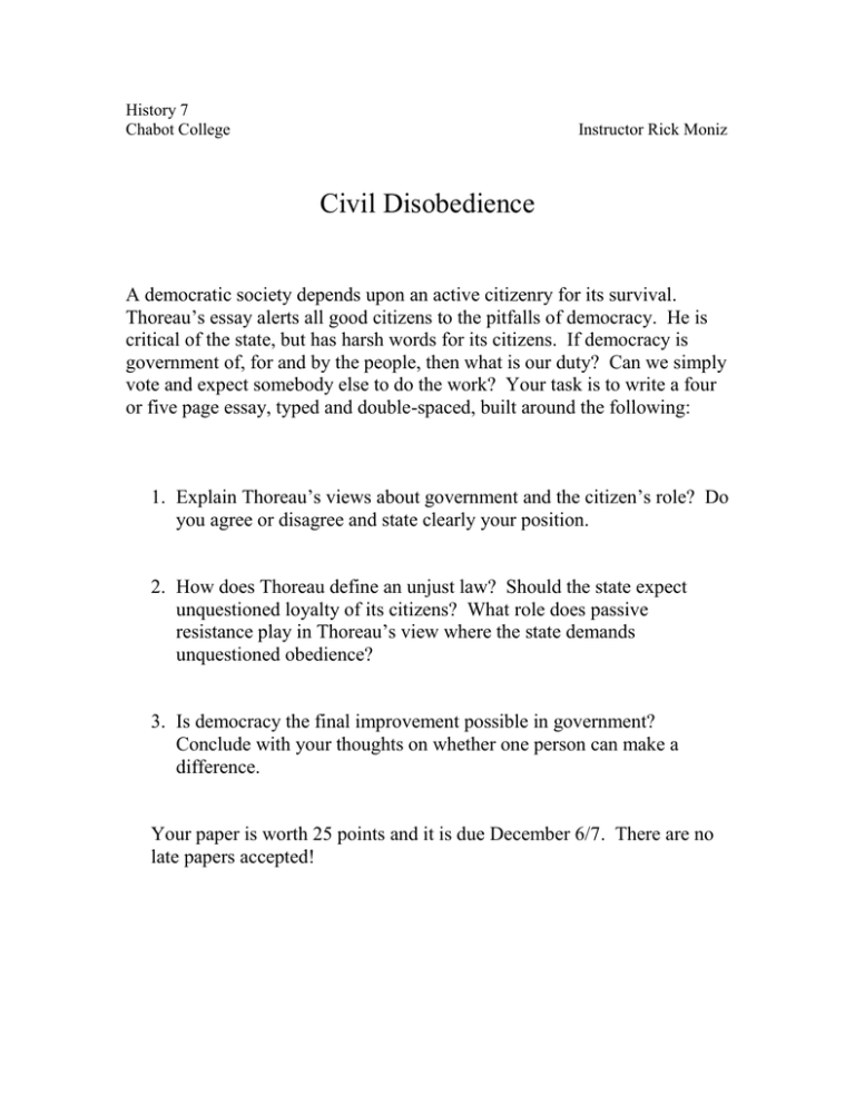 civil disobedience essay conclusion