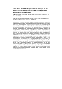 Ultra-mafic  pseudotachylytes  and  the  strength ... upper  mantle  during  collision  and ...