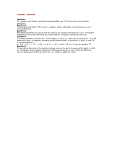 Root Finding Methods Tutorial Solution