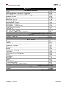 2015 Goals Department Goal