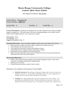 Baton Rouge Community College Academic Affairs Master Syllabus