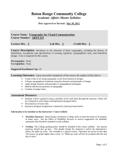 Baton Rouge Community College Academic Affairs Master Syllabus