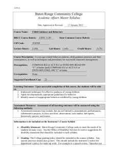Baton Rouge Community College Academic Affairs Master Syllabus