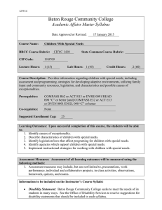 Baton Rouge Community College Academic Affairs Master Syllabus