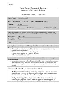 Baton Rouge Community College Academic Affairs Master Syllabus