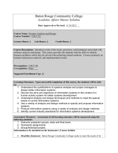 Baton Rouge Community College Academic Affairs Master Syllabus