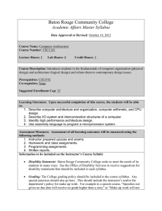 Baton Rouge Community College Academic Affairs Master Syllabus
