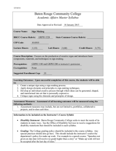 Baton Rouge Community College Academic Affairs Master Syllabus